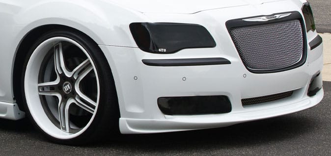 GT Styling GT0103X Headlight Covers Carbon Fiber Look 4 pc Models w/Parking Light Cover Headlight Covers 