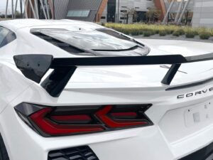 2020-2026 Chevrolet Corvette wickerbill, fits all with OEM high wing, 2 piece, black