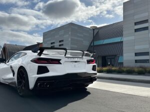 2020-2026 Chevrolet Corvette wickerbill, fits all with OEM high wing, 2 piece, black - Thumbnail Image 4