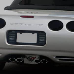 1997-2004 Chevrolet Corvette, Taillight Cover, 4 Piece Includes Rubber, Carbon Fiber Look